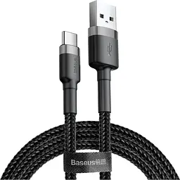 Кабель Baseus Cafule USB для Type-C 3A 1m grey black (CATKLF-BG1)
