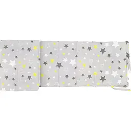 Бортики в дитяче ліжечко Cosas Yellow Stars 30 х 180 см (WeltBed_StarYellowGrey_Grey)