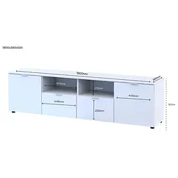 Комод Doros Рон 4 Білий 2 фасади 2 шухляди 180х38х50 (44900221) - мініатюра 3