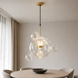 Світлодіодна підвісна люстра Artlight 81617/300-5GD з центральною скляною кулею та п'ятьма декоративними кулями, 15W - мініатюра 2