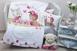 Комплект постільної білизни в ліжечко Tag Tekstil Best frends white для немовлят