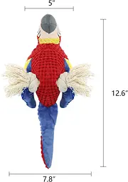 М'яка іграшка для собак Fuzzy - Bird Dog Squeaky Toy з мотузками і пищалкою, червона - мініатюра 7
