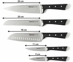 Tefal Набір ножів Ice Force, 5 пр., з дерев'яною колодкою, нержавіюча сталь, плаcтик, чорний - мініатюра 5