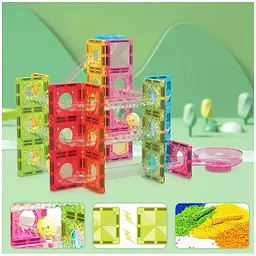 Конструктор Picasso магнітний Tiles Mini Diamond Marble Run Track Set 60 деталей (817338028299) - мініатюра 4
