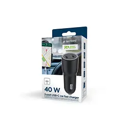 Зарядний пристрій Gembird 2xUSB-C (PD 20W) black (TA-UC-C2PD40-CAR-01) - мініатюра 7