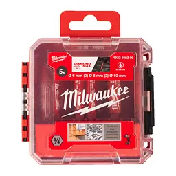Набір коронок алмазних Diamond Plus/Max MILWAUKEE, (1/4'' Hex) (діаметр 6/6/8/8/10мм) (свердління з водою) пластиковий кейс - мініатюра 4