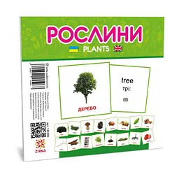 Розвиваючі дитячі картки Рослини 145596 українською та англійською
