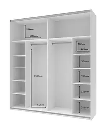 Шафа-купе Doros G-Caiser Білий / Білий вставка Бетон 2 ДСП / 4 частини 220х60х240 (42003004) - мініатюра 11
