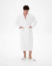 Халат махровий unisex Lotus Home - Basic Soft білий 2XL - мініатюра 2