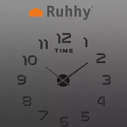 Настінний годинник DIY Ruhhy 19928, лофт, 3D, чорний, діаметр 60–130 см, безшумний - мініатюра 2