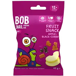 Натуральні снеки для дітей Bob Snail Яблуко та чорна смородина 40 г