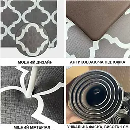 Килимки кухонні набір Lovely Svi 2 шт: 44x74 x1 см та 44 x119 x1см Сірий - мініатюра 5