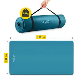 Килимок (мат) спортивний 4FIZJO NBR 190 x 100 x 1.5 см для йоги та фітнесу Sea Green (P-5905973407137) - мініатюра 5