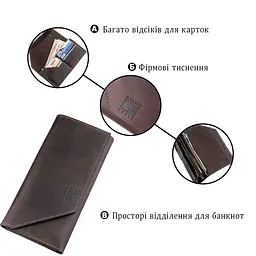 Шкіряний клатч унісекс на магніті Grande Pelle 11215 коричневий - мініатюра 8