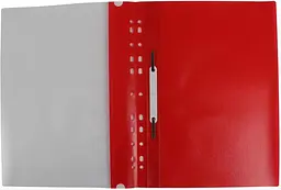 Папка-швидкозшивач E38504-03 Economix Light з прозорим верхом А4 з перфорацією глянець, червоний (4044572385178) - мініатюра 2