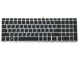 Клавіатура для HP ProBook 450 G5, 455 G5, 470 G5 (RU Black з рамкою Silver і підсвічуванням) - мініатюра 3