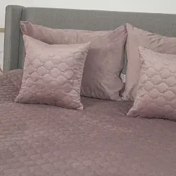 Покривало ТЕП велюрове Velour Elderberry Ромб круглий 180x240 см темно-рожеве - мініатюра 4