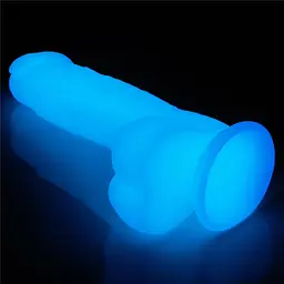 Неоновий фалоімітатор LoveToy Lumino Play 20.9 см блакитний - мініатюра 3