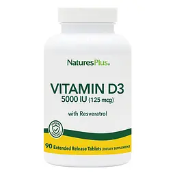 Вітамін D3 ультра, Ultra Vitamin D3, 125 мкг (5000 МО), 90 таблеток з розширеним вис. Nature's Plus vit0001765