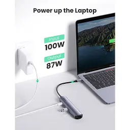 Концентратор Ugreen USB3.0 Type-C to HDMI 4K30Hz/USB 3.0x2/RJ45/PD CM418 (10919) - мініатюра 5
