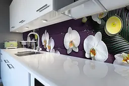 Кухонний фартух Орхідеї Великі вінілові наклейки ПВХ квіти Фіолетовий 65х250 см Happy Pocket Z180750 - мініатюра 6