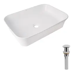 Раковина накладна Qtap Virgo N 560x380x130 White з донним клапаном QT18116308W48462 - мініатюра 3
