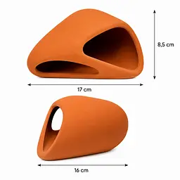 Декорація Hobby Wave Cave 2 red 17x16x8,5 см - керамічне укриття для риб і креветок в акваріумі (41659) - мініатюра 2