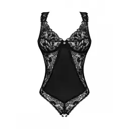 Еротичне боді з відкритою промежиною Obsessive Donna Dream crotchless teddy, M/L, чорний - мініатюра 3