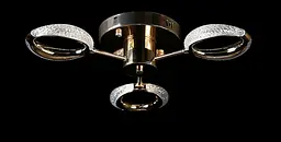 Люстра стельова LED Splendid Ray LT9861/3, 80W, золото, білий, сучасний стиль, з пультом, димер