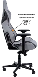 Геймерське крісло GT Racer чорне зі світло-сірим (X-8005 Light Gray/Black Suede) - мініатюра 3