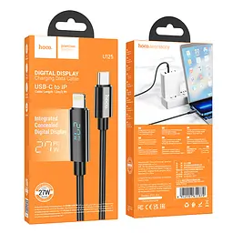 Кабель Hoco U125 Benefit PD charging data cable with display iP Black - мініатюра 2