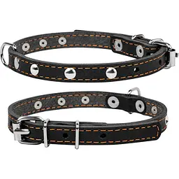 Нашийник Collar одинарний з прикрасами, 24-32х1,2 см, чорний