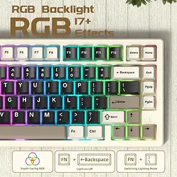 Клавіатура Attack Shark X75 RGB перемикачі Kailh MX кремово-біла (AS-6972792471457-CW-UA) [166744] - мініатюра 9