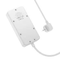 Мережевий зарядний пристрій подовжувач Hoco AC7A 3 USB/Type-C 3 розетки 1.5m білий - мініатюра 4