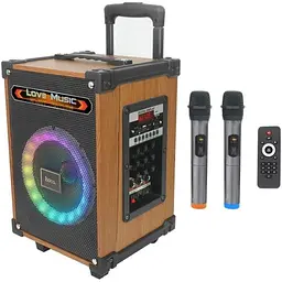 Акустика - караоке Hoco HA2 WAVE wireless dual-mic outdoor BT speaker 45W