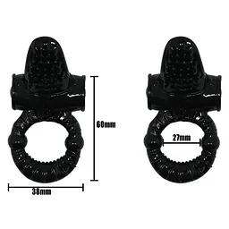Ерекційне кільце Baile Sweet Vibration Ring, 10 см (чорний) - мініатюра 5