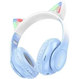 Навушники Hoco Bluetooth Stereo W42 Cat Ear crystal blue
