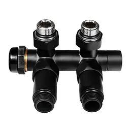 Комплект дизайн кранів з термоголовкою Ideale Duo 1/2”x1/2” чорний - мініатюра 4