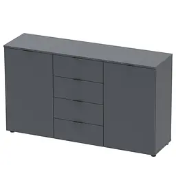 Комод Doros Рон 5 Графіт 2 фасади 4 шухляди 140х38х81 (44900235)