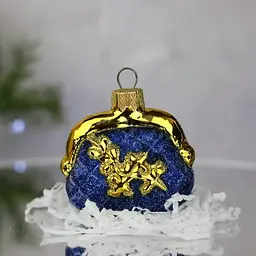Ялинкова прикраса Санта Шоп Гаманець синій скло (4820001165548)