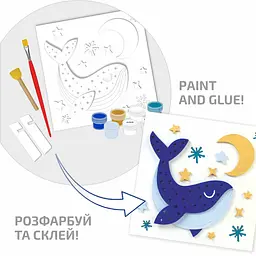 Картина 3D, Кит , МДФ ґрунтоване, 18х18см, ROSA TALENT - мініатюра 3