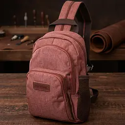 Невеликий рюкзак з поліестру з великою кількістю кишень Vintage 22150 коричневий