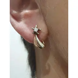 Золоті сережки ЮЗ "Багет" з діамантами. 0В410250736/21 - мініатюра 2