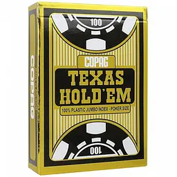 Карти гральні Cartamundi Copag TEXAS HOLD'EM 100% Plastic Jumbo Index (black) (PC_CPJI)