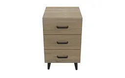 Тумба Віва 3 на конусних ніжках Ferrum-decor 56,5x35x40 Чорний метал ДСП Дуб Сонома 16 мм (FRD-106820) - мініатюра 2