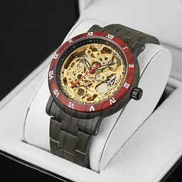 Чоловічий наручний годинник 8277 Black-Red-Gold Forsining acs0031398 - мініатюра 4