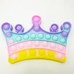 Сенсорна іграшка антистрес силіконова нескінченна пухирця поп іт UKC Pop It Fidget корона різнокольорова - мініатюра 1