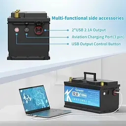 Акумулятор Kepworth LiFePO4 12V (12.8V/100Ah/1280Wh) (KW-12-100) [125501] - мініатюра 2