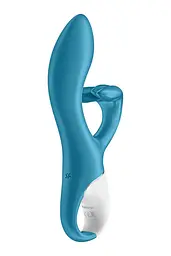Вібратор-кролик із потрійним відростком Satisfyer Embrace me Turquoise, 2 мотори, діаметр 3,6 см - мініатюра 4