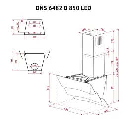 Витяжка декоративна похила Perfelli DNS 6482 D 850 BL LED - мініатюра 12
